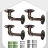 HOMGEN Industrial Pipe Shelf Brackets, 9 x 13 cm, with Screws and Plastic Plugs, 4-Pack view 1