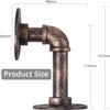 HOMGEN Industrial Pipe Shelf Brackets, 9 x 13 cm, with Screws and Plastic Plugs, 4-Pack view 2