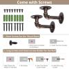 HOMGEN Industrial Pipe Shelf Brackets, 9 x 13 cm, with Screws and Plastic Plugs, 4-Pack view 3