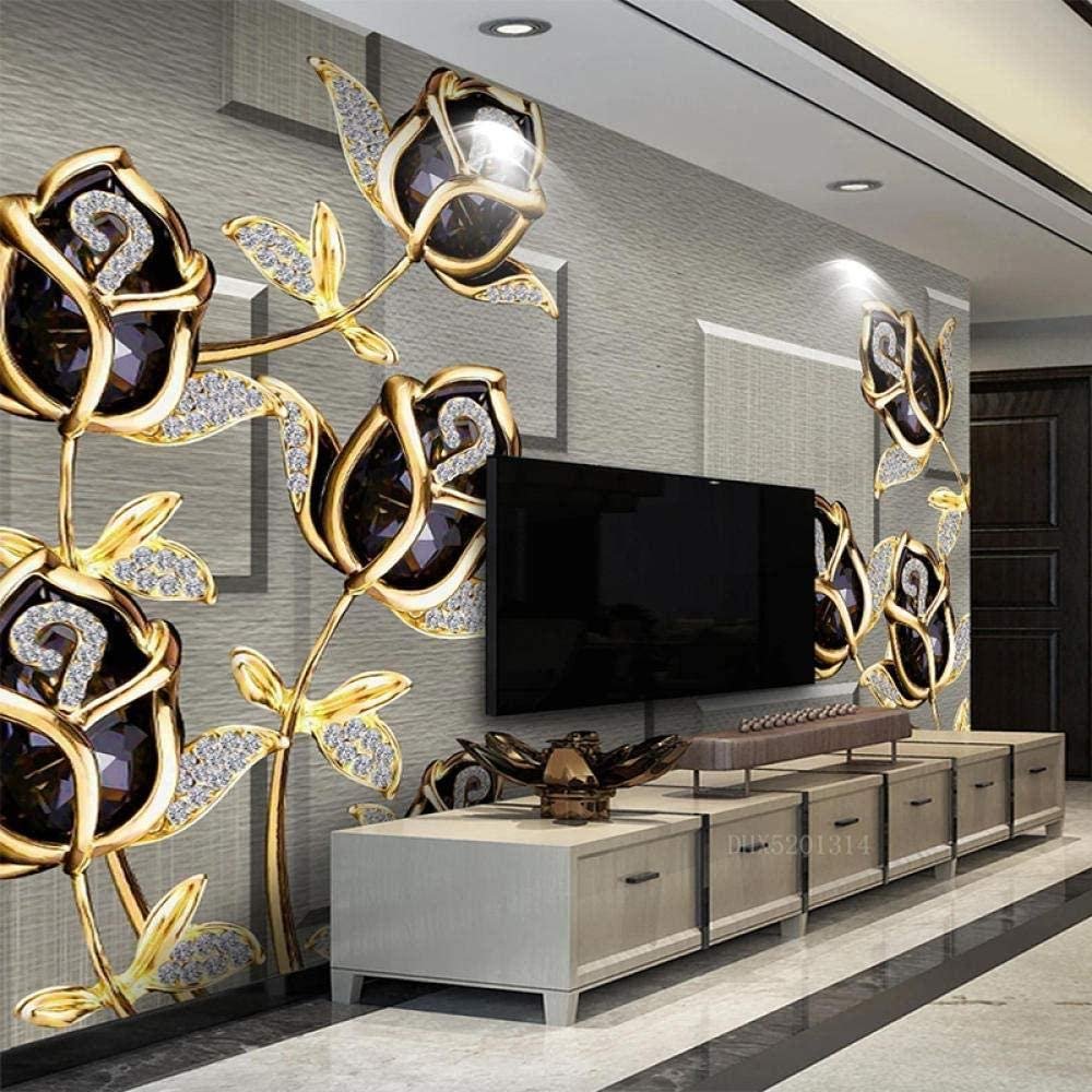 Custom-Size Luxury 3D Tulip Floral Wallpaper, Embossed Look, Nonwoven