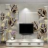 Custom-Size Luxury 3D Tulip Floral Wallpaper, Embossed Look, Nonwoven view 2