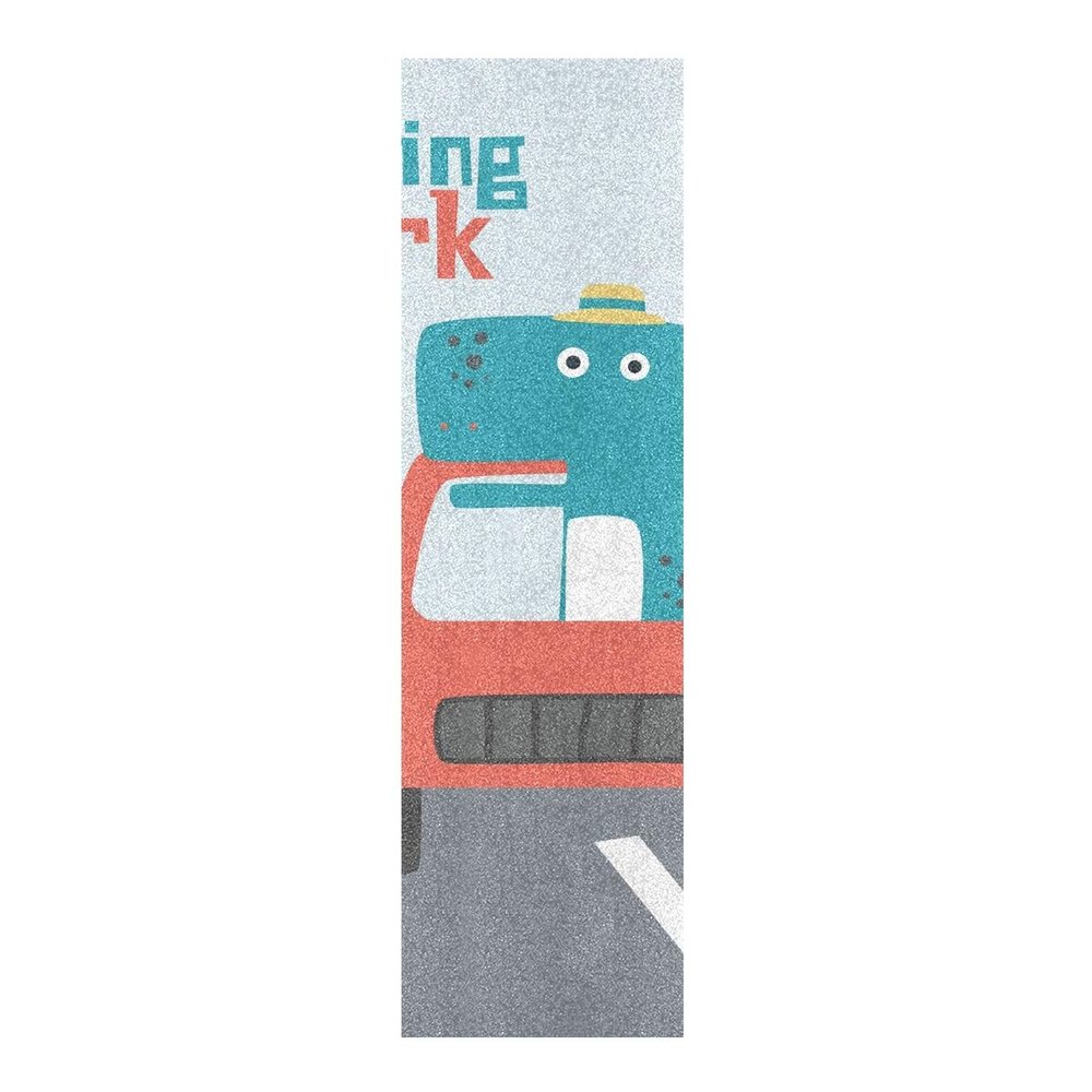 LDIYEU Working Cartoon Dinosaur Skateboard Griptape, Non-Slip Self-Adhesive, 33 x 9 in (1 pc)