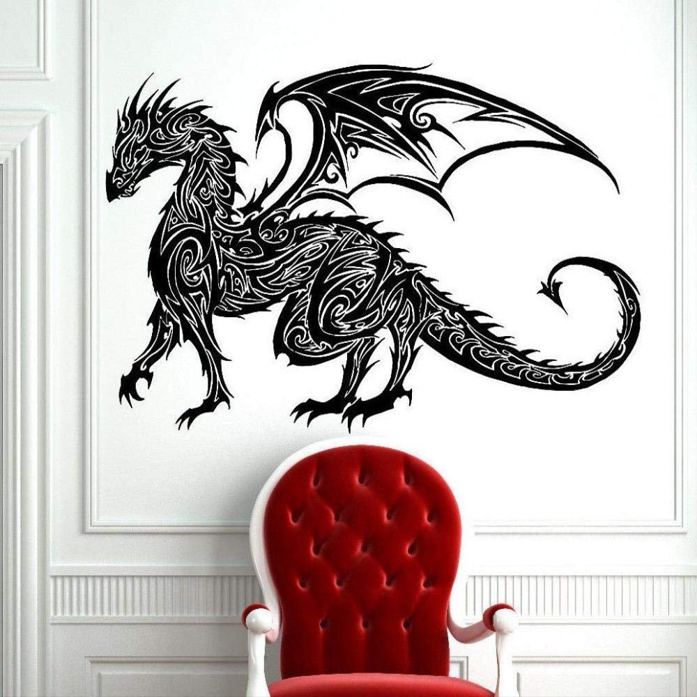 Tribal Chinese Dragon Wall Decal, Vinyl Wall Art, 52 x 75 cm