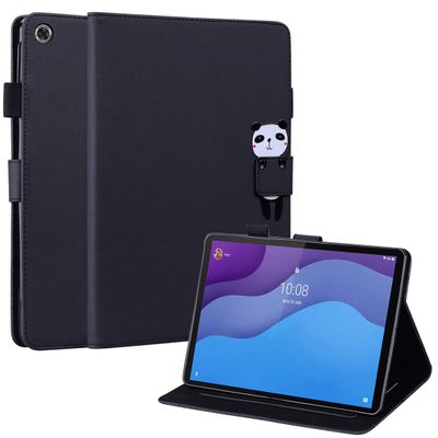 XFDSFDL Case for Lenovo Tab M10 HD (2nd Gen) TB-X306F 10.1-inch, PU Leather Flip Cover with Panda Pattern, Stand and Magnetic Closure, Black