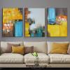 Abstract Yellow and Blue Canvas Wall Art, 40 x 50 cm, Set of 3, Unframed view 1