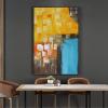 Abstract Yellow and Blue Canvas Wall Art, 40 x 50 cm, Set of 3, Unframed view 2