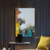Abstract Yellow and Blue Canvas Wall Art, 40 x 50 cm, Set of 3, Unframed view 3