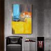 Abstract Yellow and Blue Canvas Wall Art, 40 x 50 cm, Set of 3, Unframed view 4