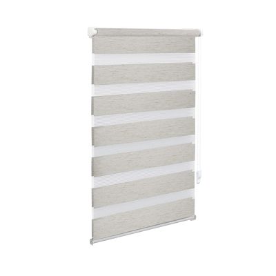 OBdeco Dual Roller Blind, No-Drill Clamp, 65 x 150 cm, Linen