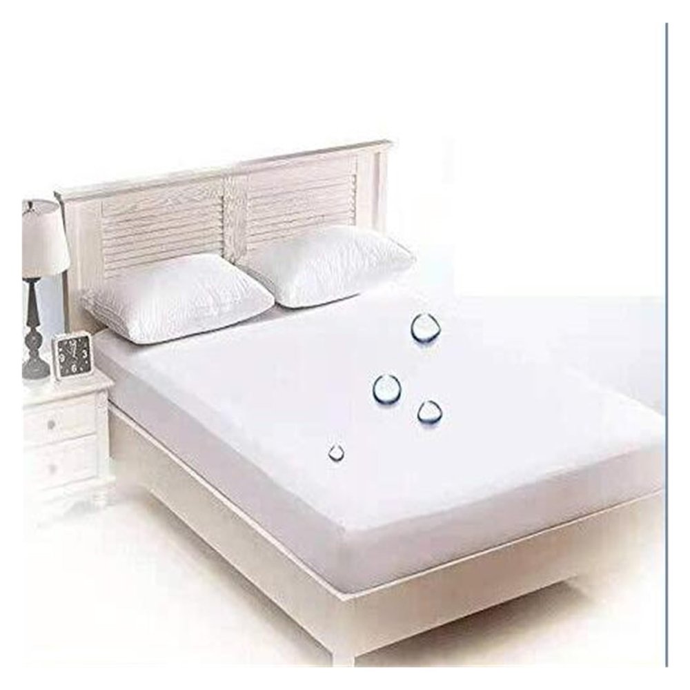 Waterproof Fitted Sheet, White, 99 x 190 + 36 cm