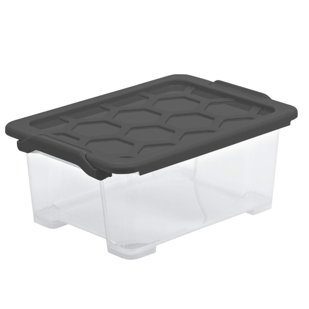 Rotho Evo Safe Keeping Storage Box with Lid, 11 L, BPA-Free Food-Safe PP, Anthracite