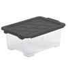Rotho Evo Safe Keeping Storage Box with Lid, 11 L, BPA-Free Food-Safe PP, Anthracite view 1