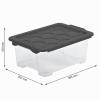 Rotho Evo Safe Keeping Storage Box with Lid, 11 L, BPA-Free Food-Safe PP, Anthracite view 3