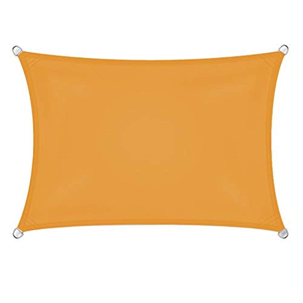BEDSETS Rectangular Shade Sail, Breathable HDPE UV Protection for Outdoor Garden Use with Ropes and Mounting Kit, Mango Yellow (2 x 1.8 m)