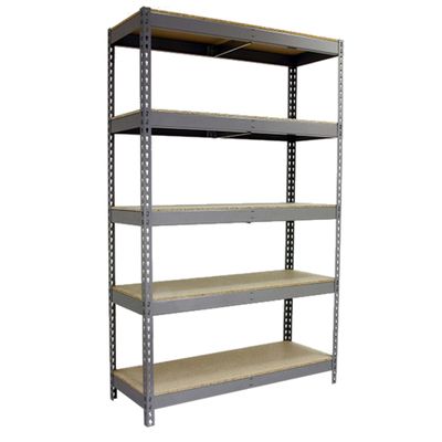 Simonrack Ecoforte 1207-5 Boltless Workshop Shelving, Chipboard, 2500, Gray/Wood, 5 Shelves