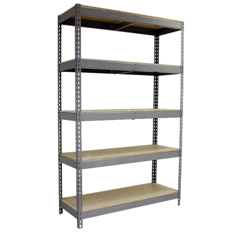 Simonrack Ecoforte 1207-5 Boltless Workshop Shelving, Chipboard, 2500, Gray/Wood, 5 Shelves