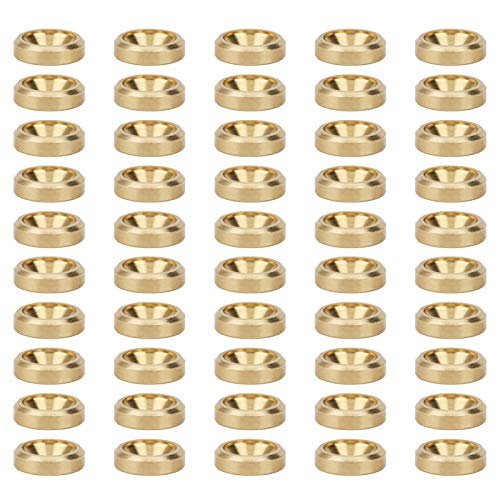 Countersunk Pure Copper Washer, M3 M4 M5 M6, CNC Washer for Bumper Washer Screws, 50-Pack (M4)