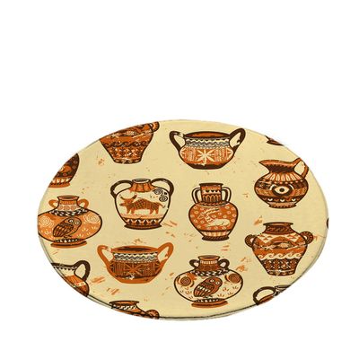 Sticker Superb 3D Bohemian Moroccan Floral Non-Slip Bathroom Rug, Microfiber Bath Mat, Beige, 60 x 60 cm