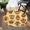 Sticker Superb 3D Bohemian Moroccan Floral Non-Slip Bathroom Rug, Microfiber Bath Mat, Beige, 60 x 60 cm view 3