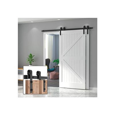 GIFSIN 12 ft/366 cm Sliding Door Hardware Kit for Double Doors
