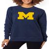 chicka-d Women's Home Base Crew Sweatshirt, Navy, Medium view 1