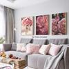 OYFFL Pink Flowers Painting Nordic Home Decor Canvas Wall Art, 20 x 30 cm, Unframed, 6 view 2
