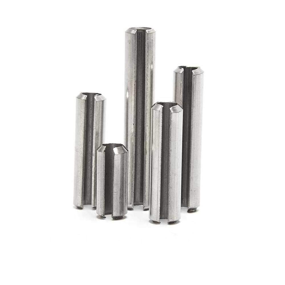 304 Stainless Steel Elastic Cylindrical Pin, Slotted Locating Spring Pin, D6 × 10 mm, 100 pcs