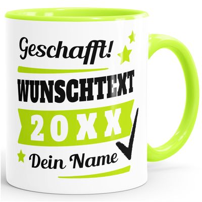 SpecialMe Personalized Light Green Ceramic Mug with Name – "Done!"
