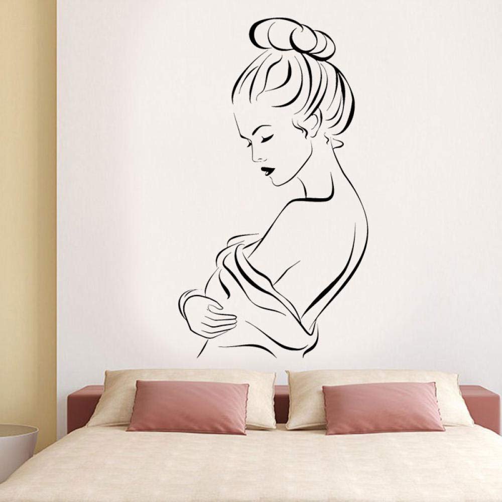 Naked Girl Bathroom Vinyl Wall Sticker, Removable Waterproof Home Decor, 32 × 57 cm