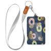 HMZXZ Cute Sloth Donut Pattern Vertical ID Badge Holder with Detachable Key Ring view 1