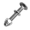 M5 x 20/20 mm Carriage Bolts with Self-Locking Cap Nuts and Washers, A2 Stainless Steel, 10 Pieces view 1
