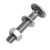 M8 x 50/50 mm A2 Stainless Steel Carriage Bolts with Hex Nuts and Washers (20 pcs) view 1