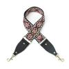 Chillpaper Handbag and Purse Strap, Embroidered Floral Pattern, Black Leather, Adjustable view 1