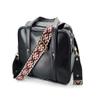 Chillpaper Handbag and Purse Strap, Embroidered Floral Pattern, Black Leather, Adjustable view 4