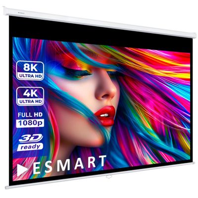 ESMART Professional MIROLO Manual Projection Screen, Overall Width 278 cm, Screen: White