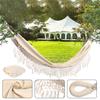 QSCTYG 2-Person Hammock with Macramé Fringe, 150 x 200 cm view 2