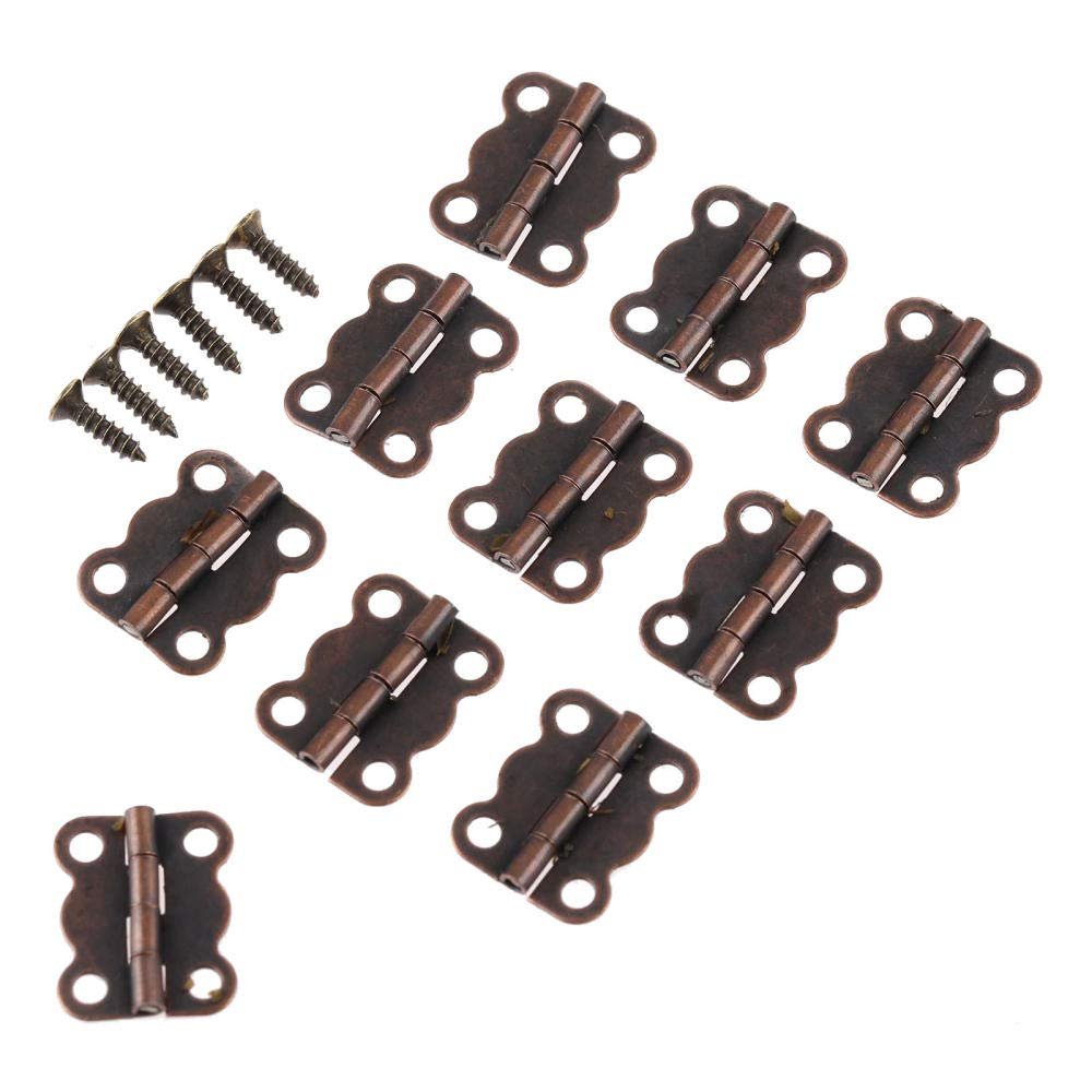 30-Piece Antique Brass Golden Butterfly Cabinet Hinges with Screws, 16 × 13 mm, Red Bronze