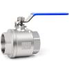 Taisher 1-Piece 1-1/2-Inch FNPT Heavy-Duty Full-Port Ball Valve, 304 Stainless Steel, Blue Handles view 2