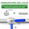 Taisher 1-Piece 1-1/2-Inch FNPT Heavy-Duty Full-Port Ball Valve, 304 Stainless Steel, Blue Handles view 3