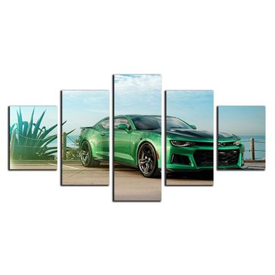Five-Seller Cool Chevrolet Camaro Muscle Sports Car Poster Wall Art Canvas Painting Vehicle Artwork for Living Room Home Decor (6.75 x 150 cm, Unframed)