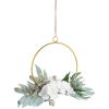 VALICLUD Artificial Eucalyptus Flower Wreath Metal Floral Wall Hanging view 3