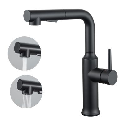CREA Matte Black Kitchen Faucet with Pull-Out Sprayer