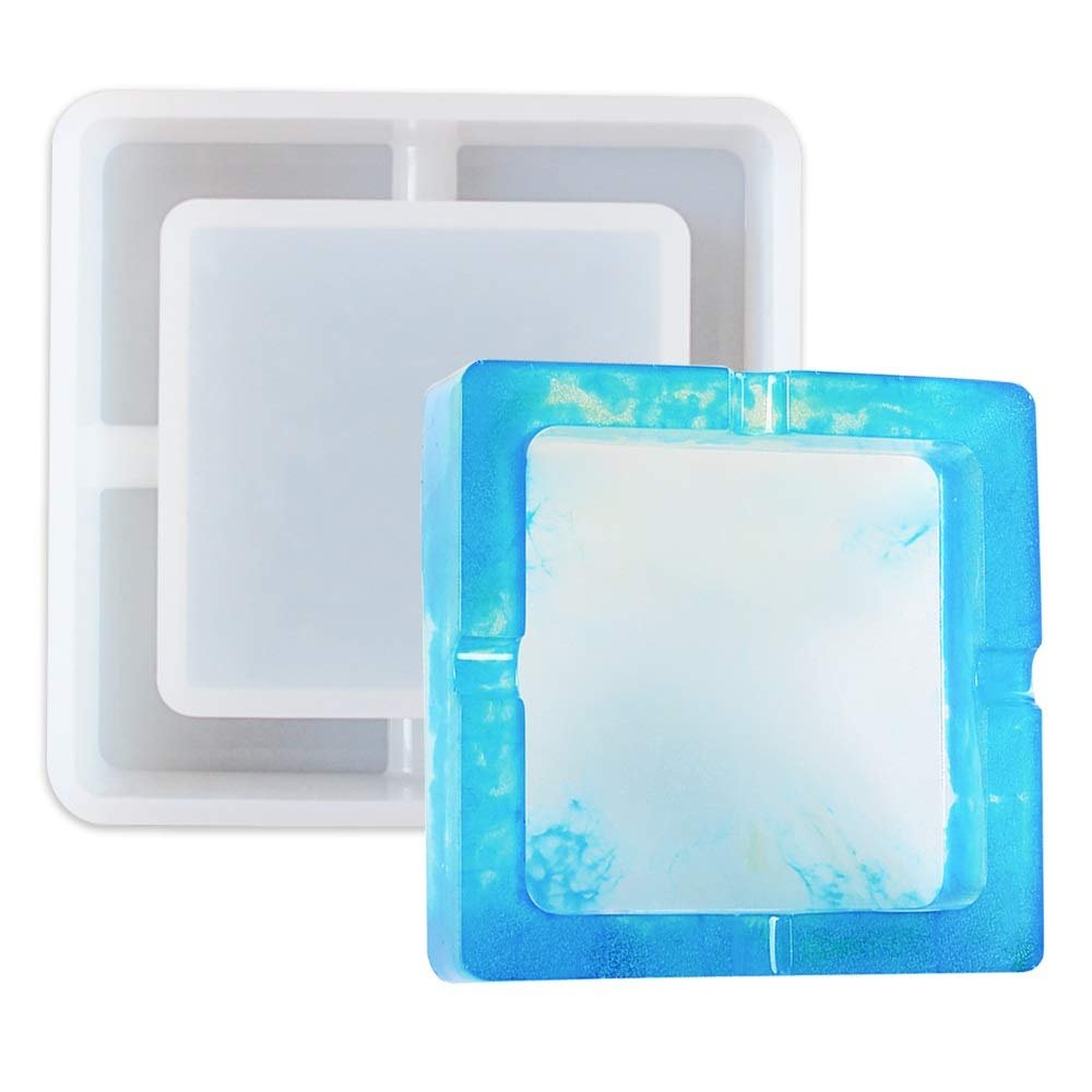 LIANYG Silicone Resin Mold, Tray Mold, DIY Craft Tool, Crystal Drop and Cake Mold (Square)