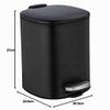 WENKO Alassio Cosmetic Pedal Bin, 5 L, Matte Black Steel, Easy-Close Lid, 20.5 x 27 x 24.5 cm view 2