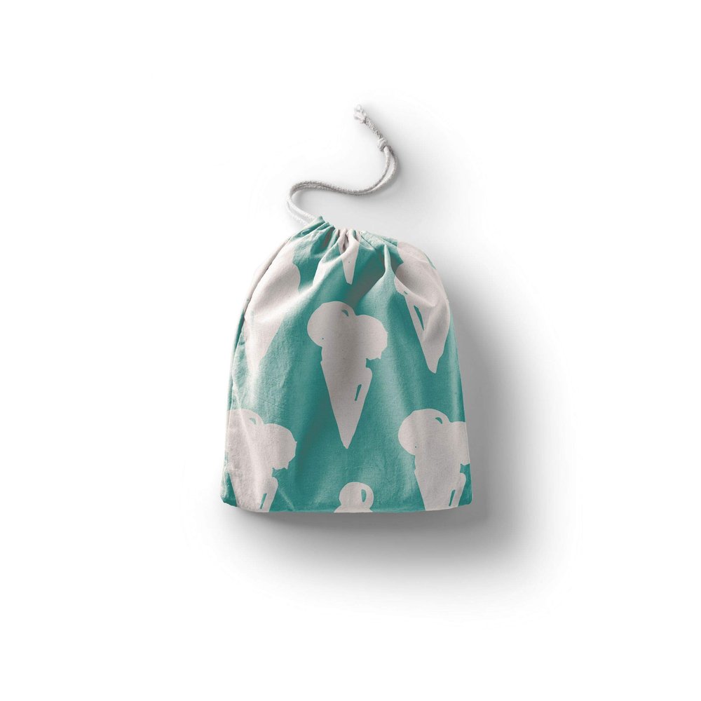 Le Jardin du Lin Printed Cotton Drawstring Bag, Reusable Shopping Tote, 40 x 50 cm