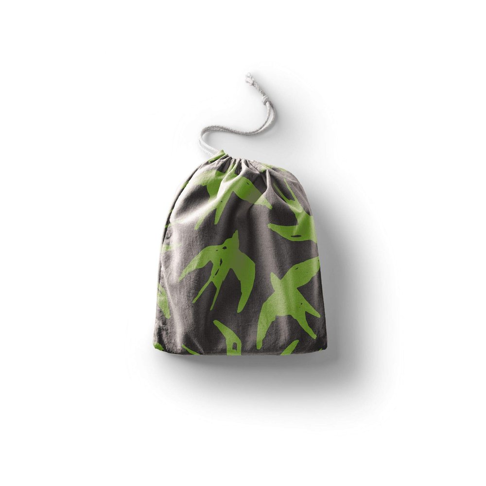 Le Jardin du Lin Printed Cotton Drawstring Shopping Bag, Reusable Multipurpose Bag, 40 x 50 cm