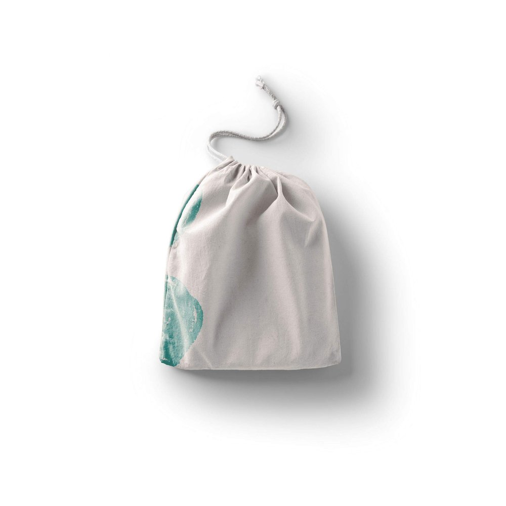 Le Jardin du Lin Printed Cotton Drawstring Bag, Reusable, Foldable, 40 x 50 cm