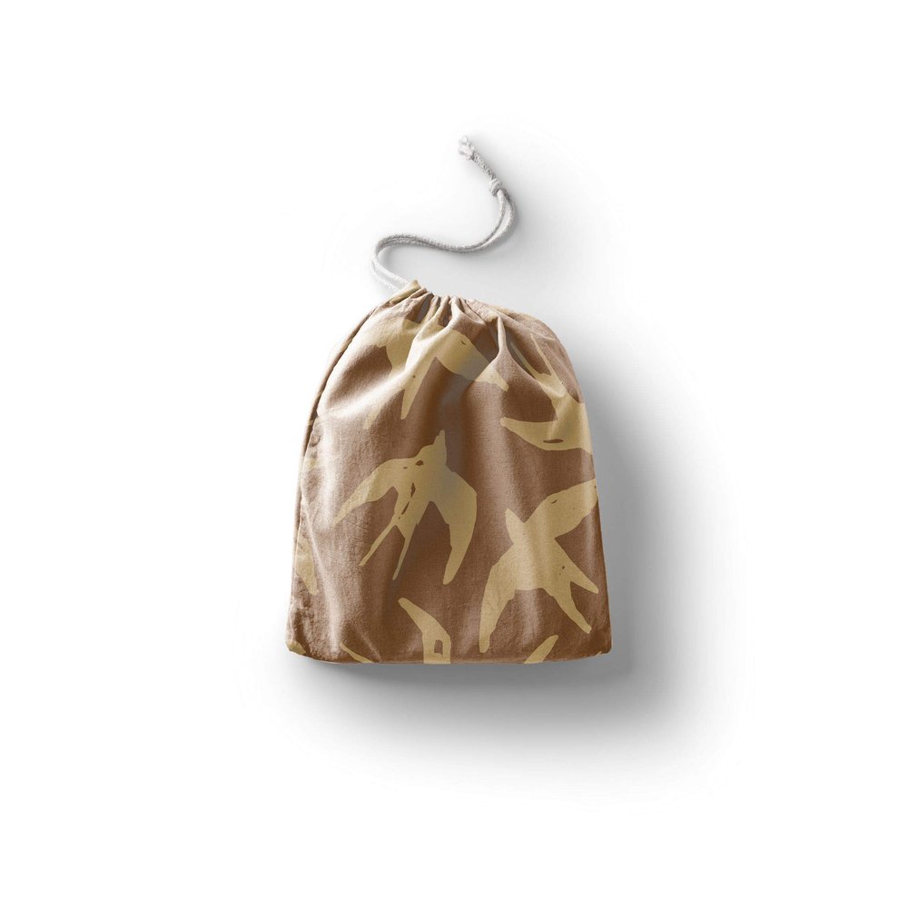 Le Jardin du Lin Printed Cotton Drawstring Bag, Reusable, Foldable, 40 x 50 cm