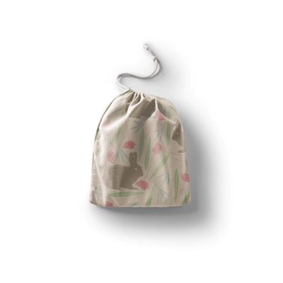 Le Jardin du Lin Printed Cotton Drawstring Bag, Reusable, Foldable, 40 x 50 cm