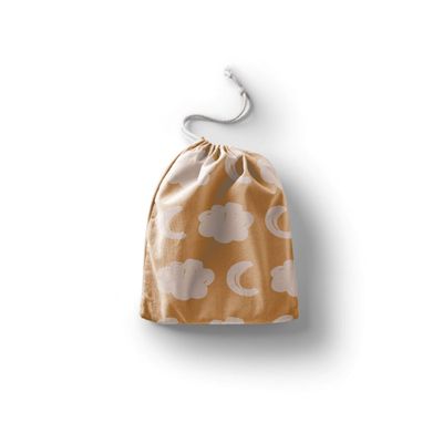 Le Jardin du Lin Printed Cotton Drawstring Shopping Bag, Reusable, Foldable, 30 x 40 cm